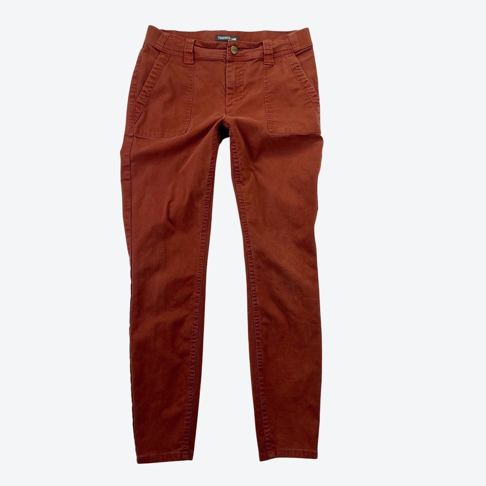 Toad&Co Mission Ridge Skinny Pants 4 Organic Cotton Tencel Rust Orange Gorpcore